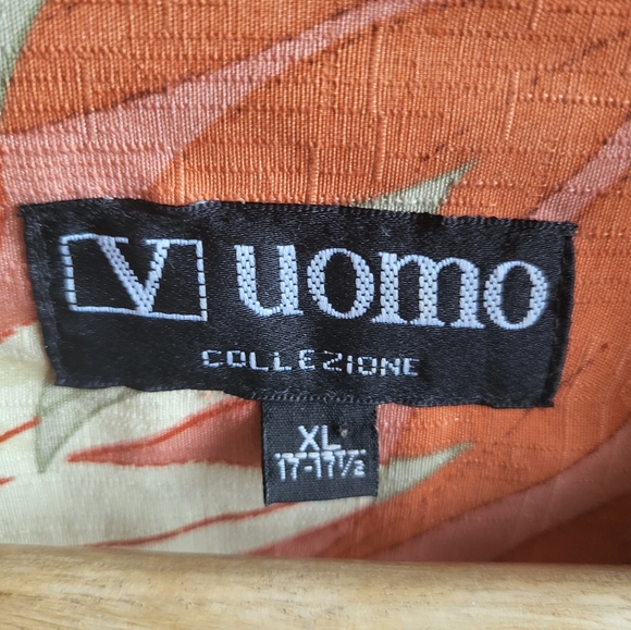 V Uomo Collezione Men's  100%Silk  Button Down Shirt Size XL - Picture 7 of 7